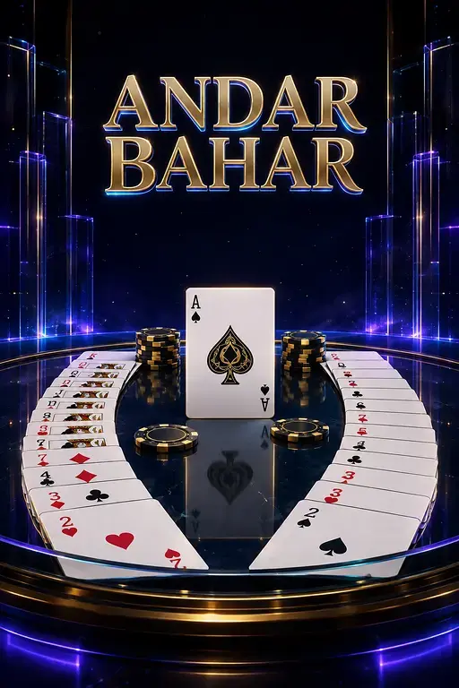 Kheloexch Andar Bahar image featuring playing cards and a premium classic Indian online card game experience.